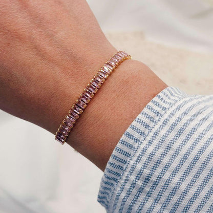 Aurea armband with rose-colored stones