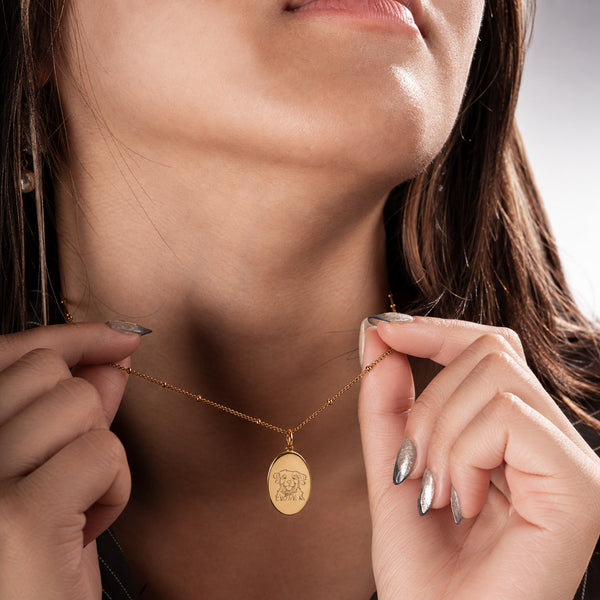 Ovale Kette mit Haustierbild