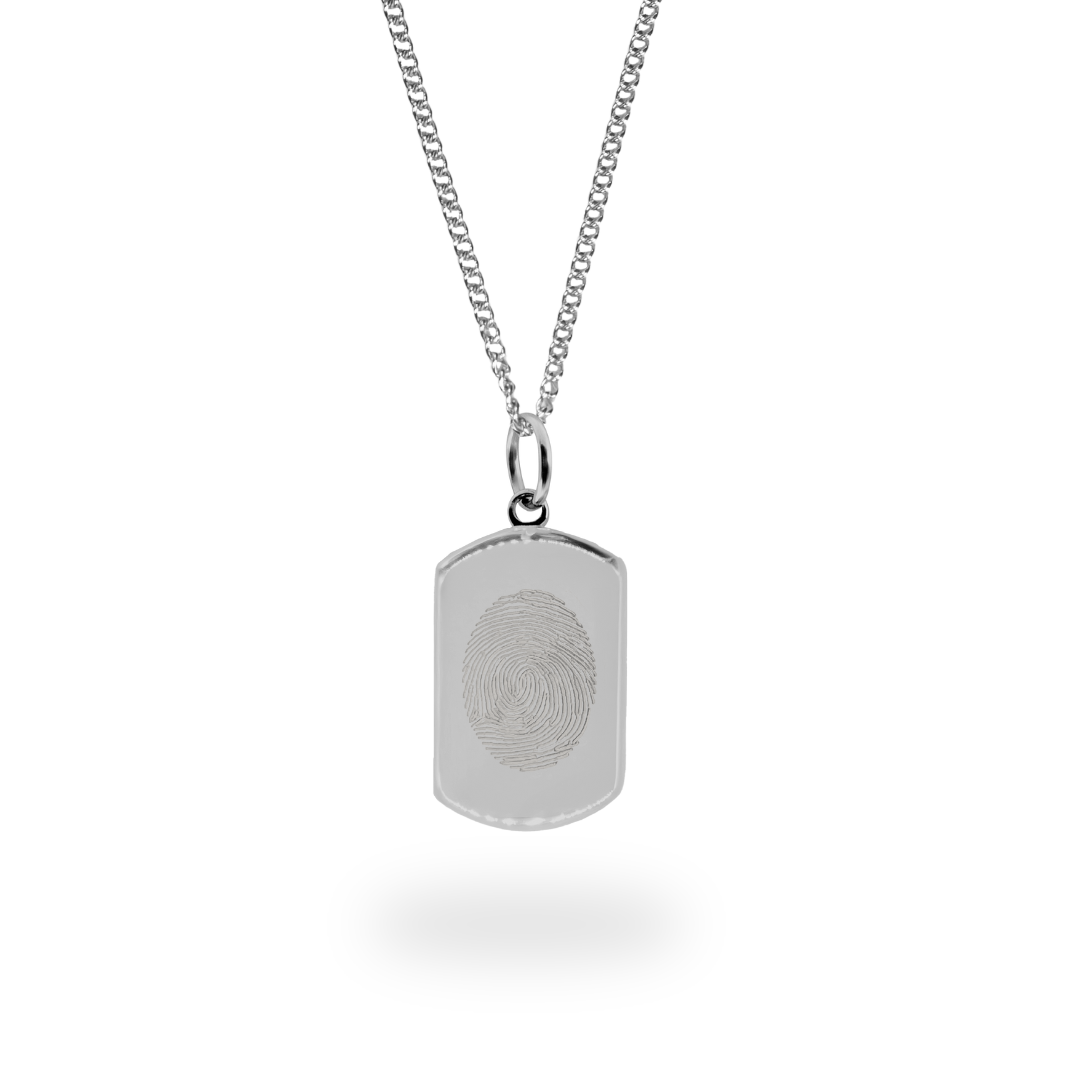 Collana Bold-Charm con impronta digitale ovale