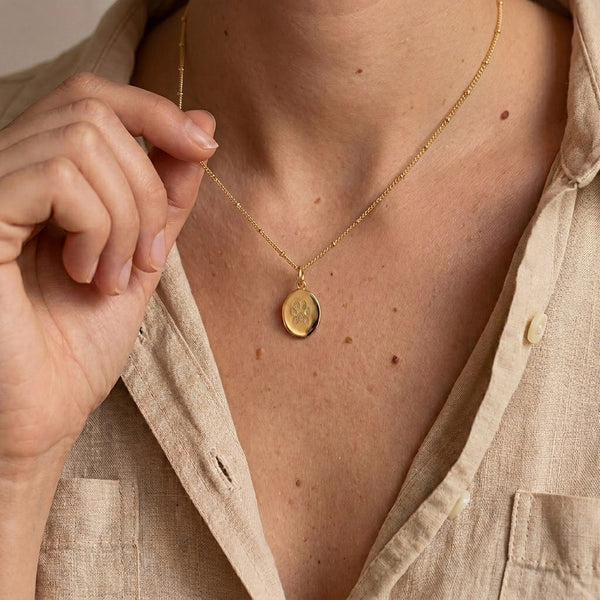 Oval Pfotenabdruck Kette