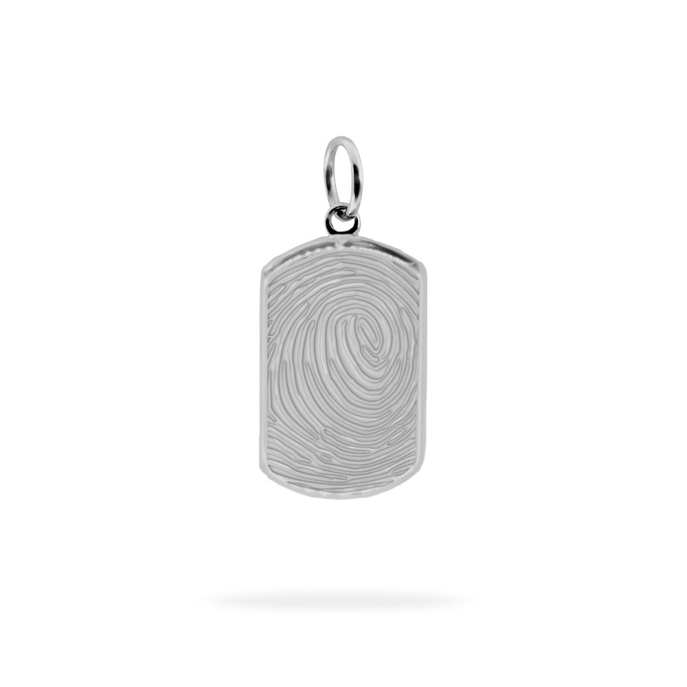 Bold charm with full-surface fingerprint