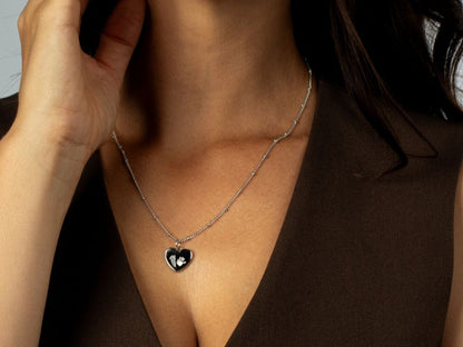 Hand and footprint heart-shaped charm